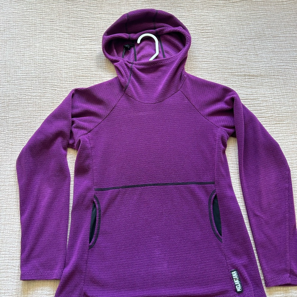 Purple Hooded Sweatshirt with Black Accents